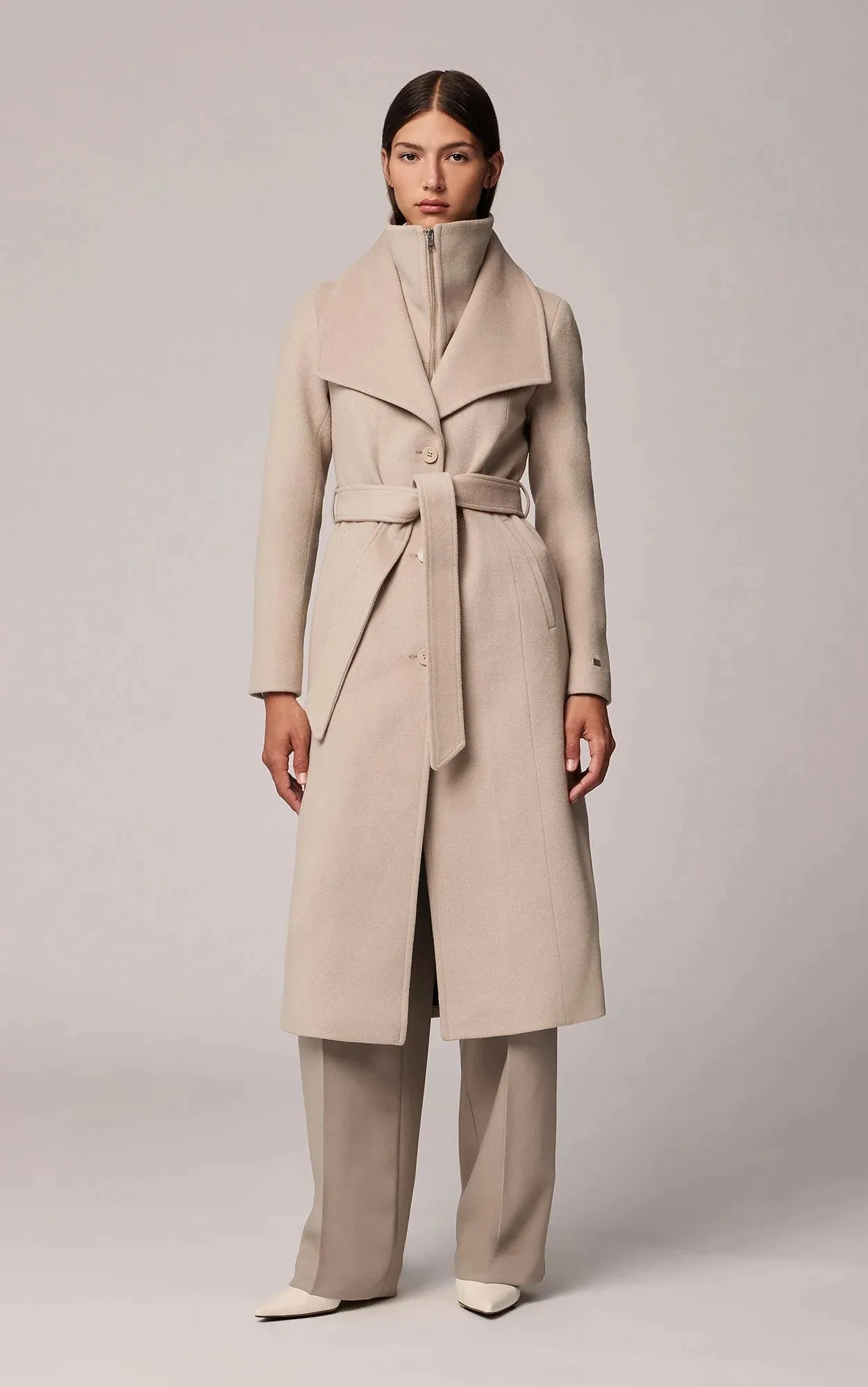 SOIA&KYO ILANA - Slim-Fit Classic Wool Coat With Bib Collar