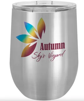 Stainless Steel 12 oz. Customizable Polar Camel Stemless Wine Tumbler with Lid