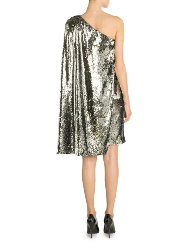 STELLA MCCARTNEY SEQUIN CAPE SHIFT DRESS - 40 (6)