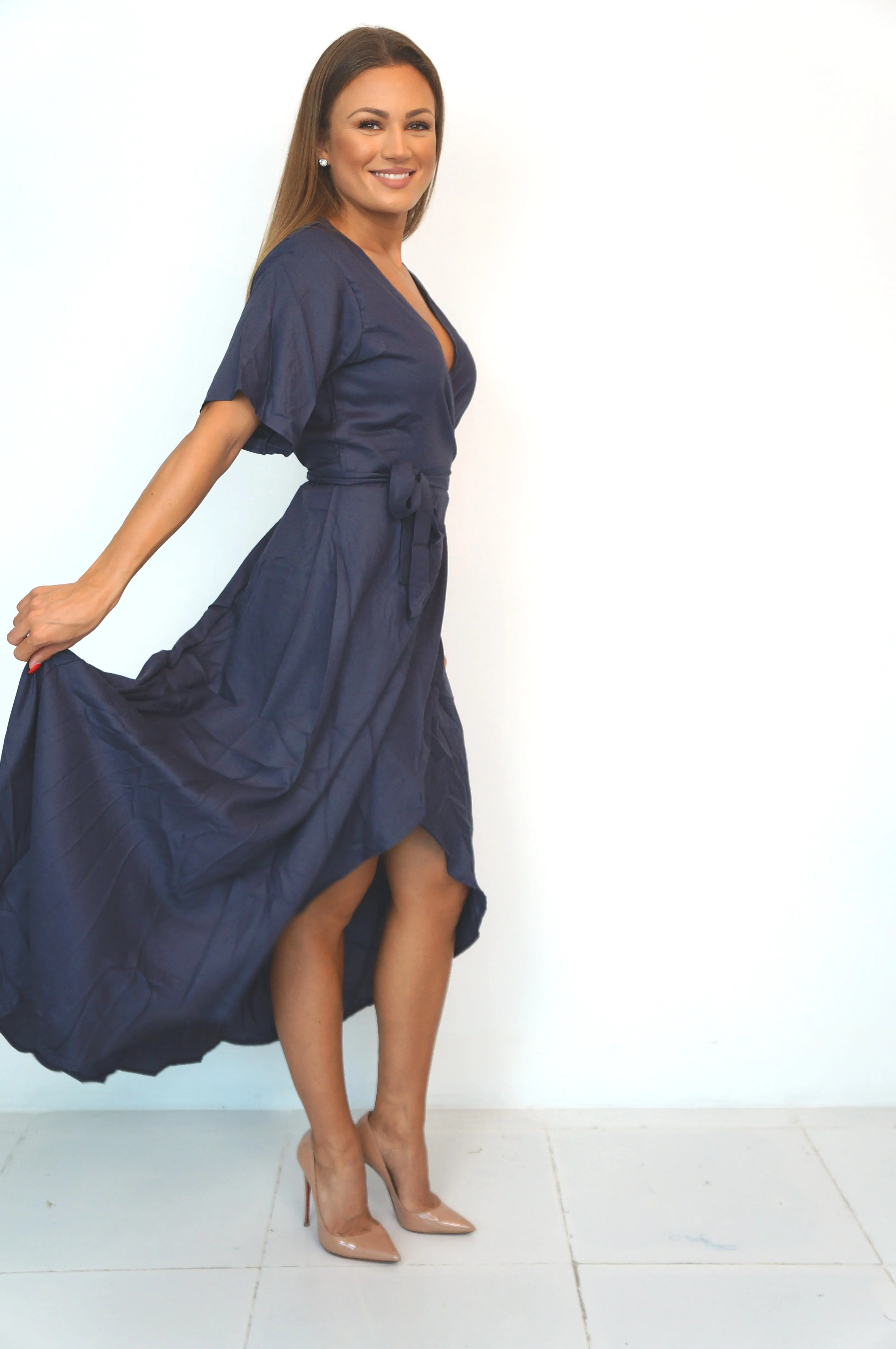 The Maxi Wrap Dress - Charcoal Grey