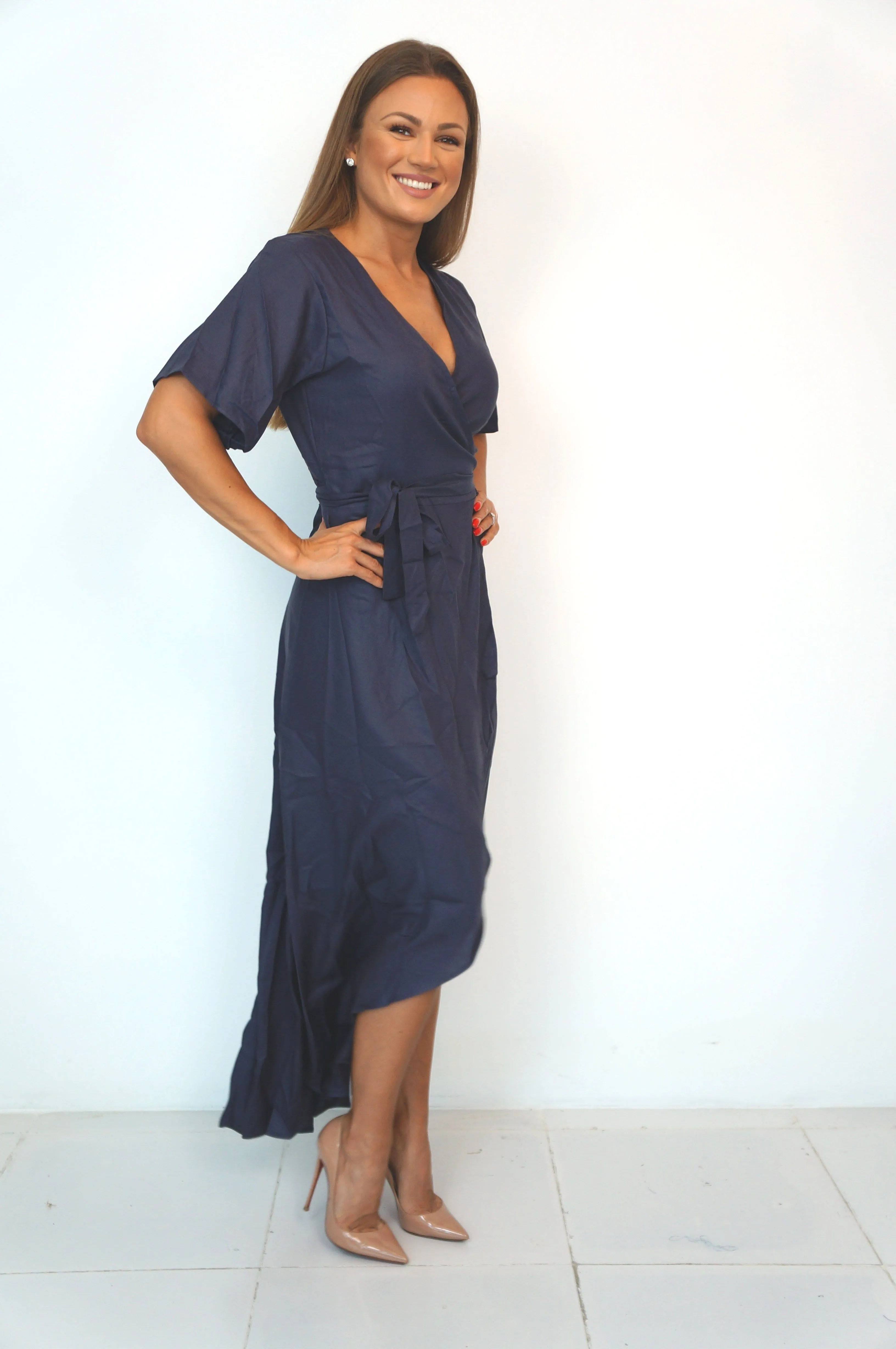 The Maxi Wrap Dress - Charcoal Grey