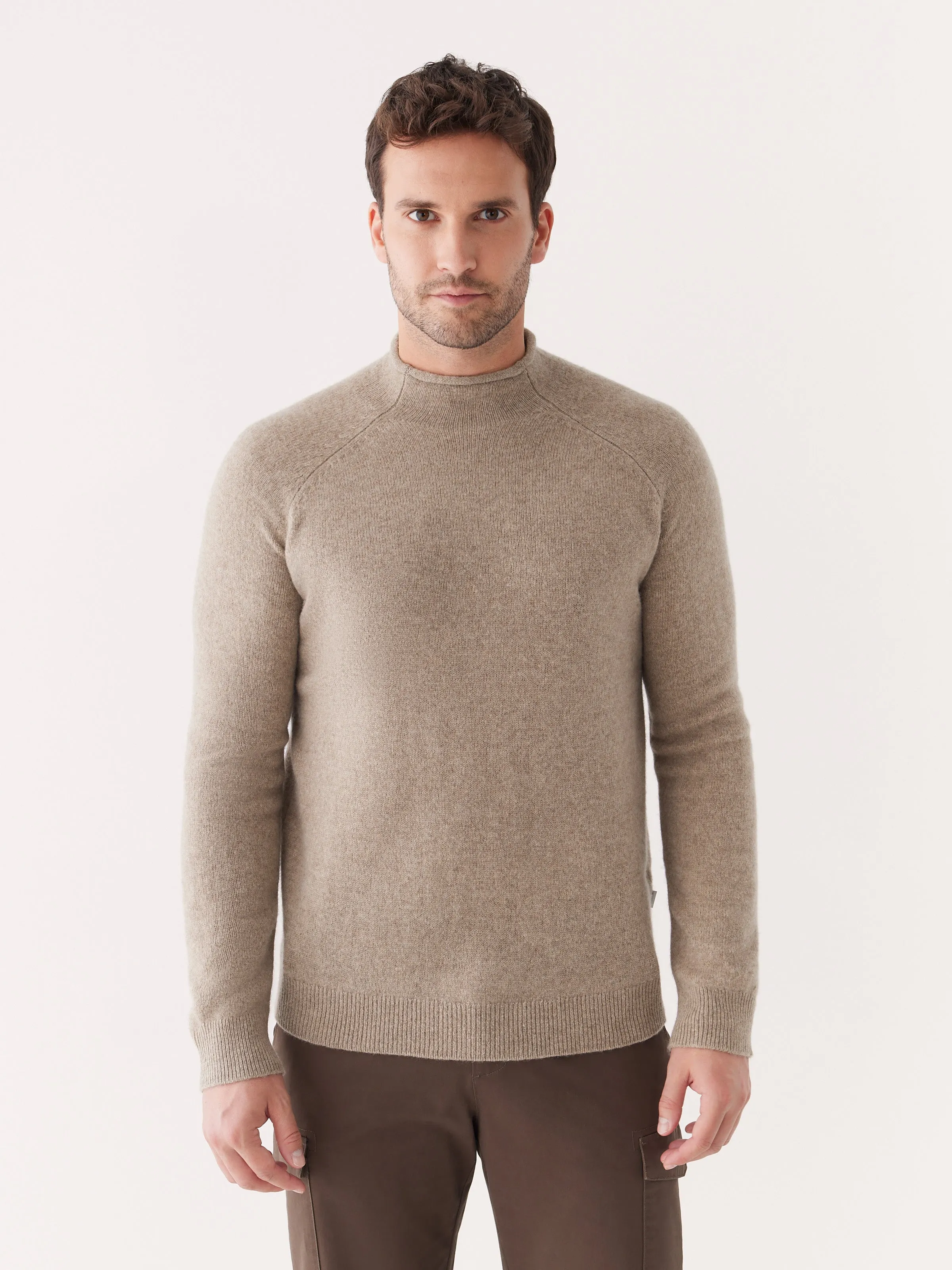 The Yak Wool Mockneck Sweater in Sandstone