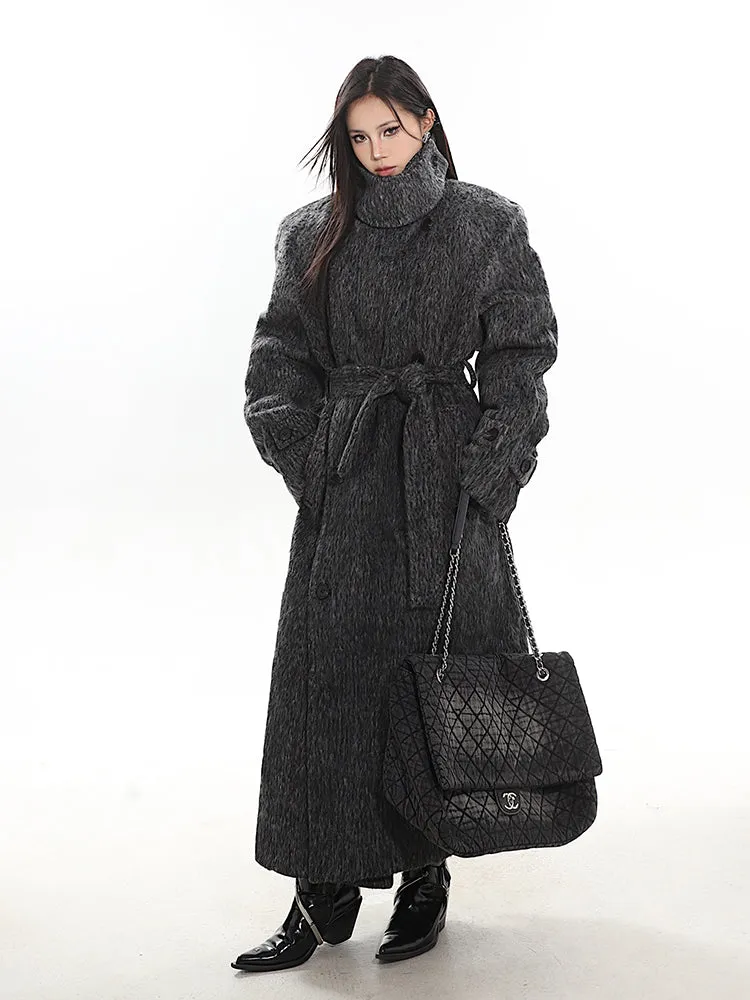 Turtleneck Wool Maxi Coat