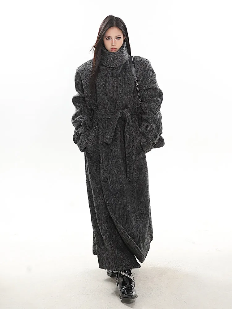 Turtleneck Wool Maxi Coat