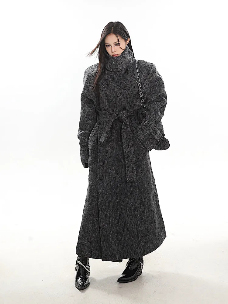 Turtleneck Wool Maxi Coat