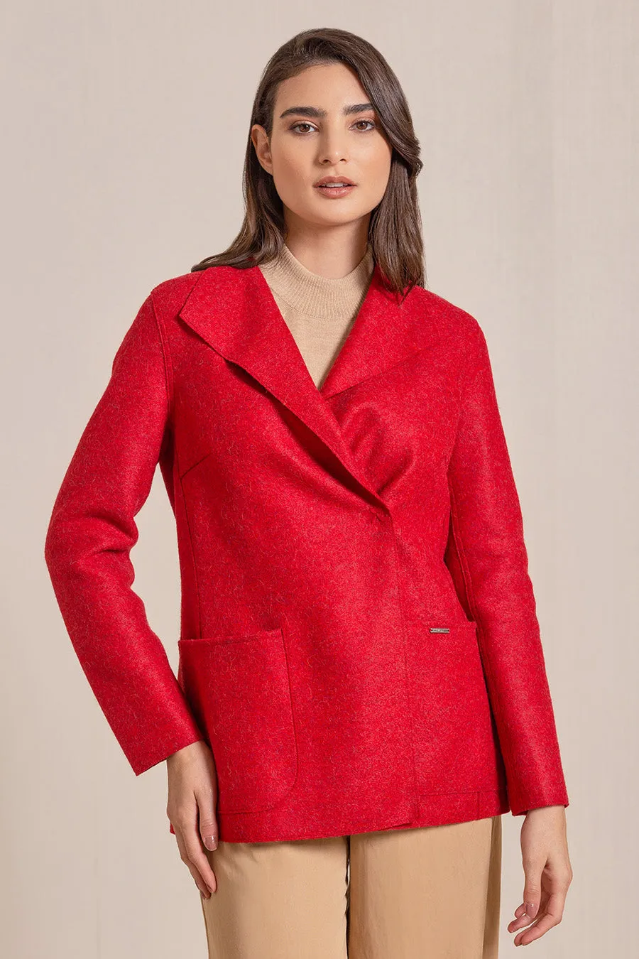 Vederetro Coat Alpaca & Wool Color Rosso