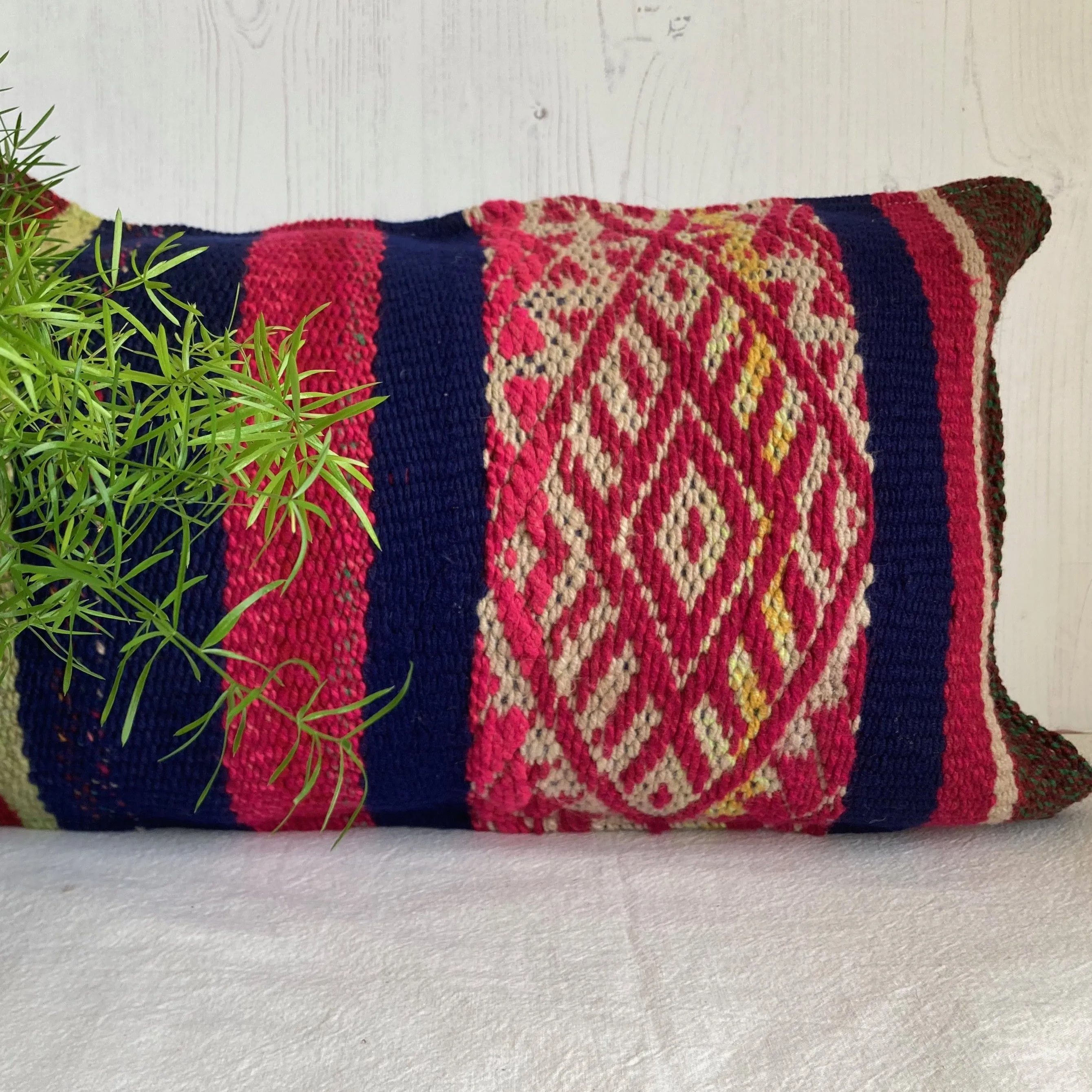 Vintage handwoven wool cushion #NS033