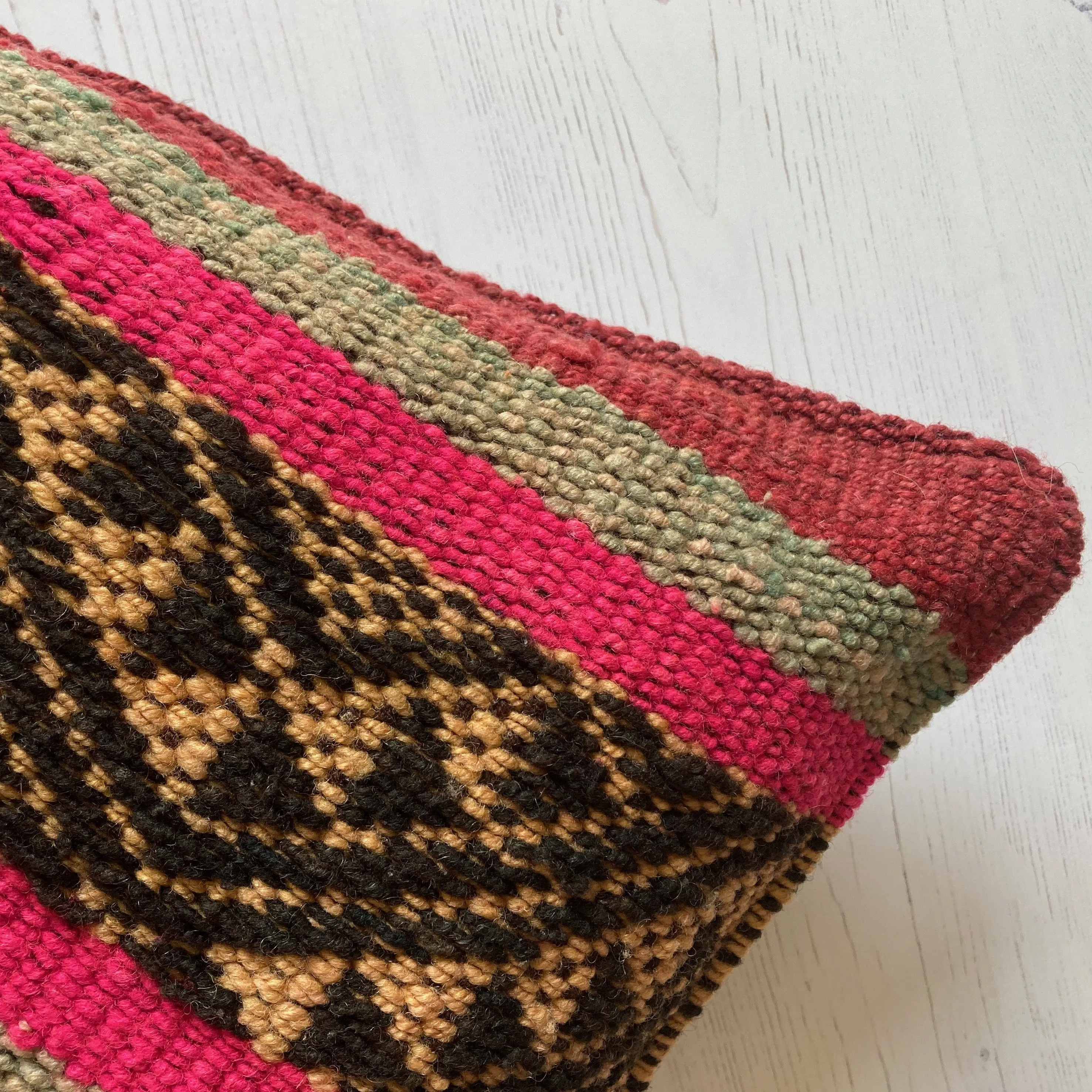 Vintage handwoven wool cushion #NS036