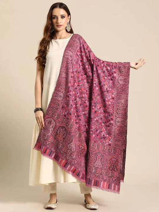 Women Ethnic Motifs Wool Blend Shawl