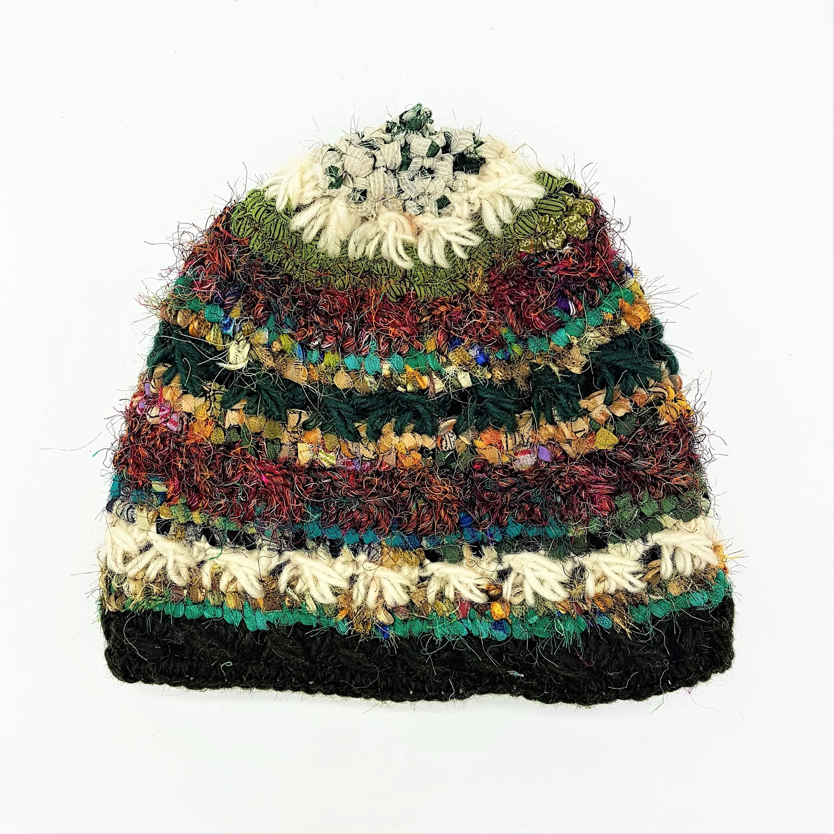 Wool & Silk Beanie Hat Banded Various Colours (Adult)