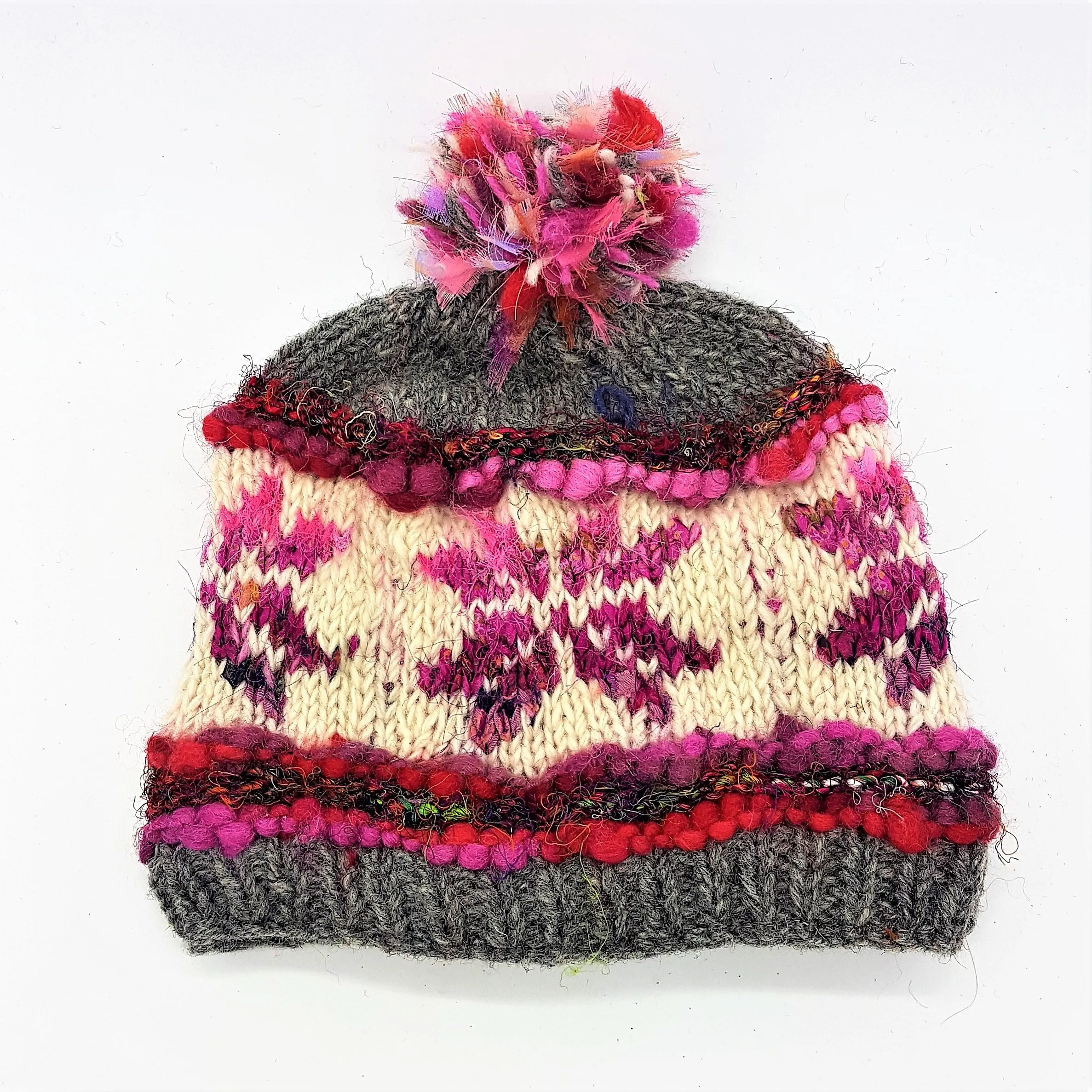 Wool & Silk Bobble Hat Various Colours (Adult)