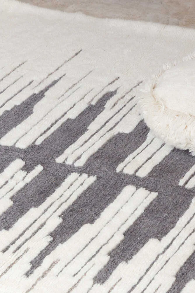 WOOL AREA RUG ZAGROS GREY