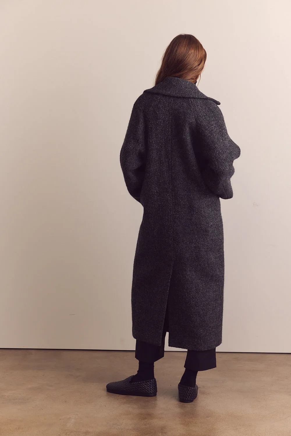 Wool blend maxi coat