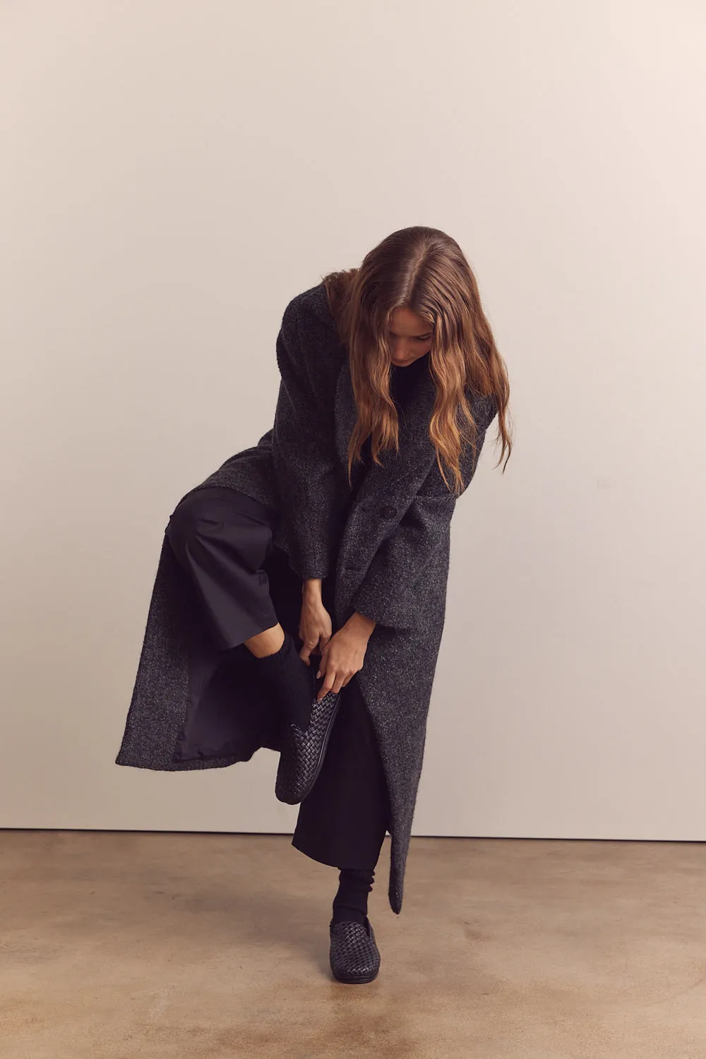 Wool blend maxi coat