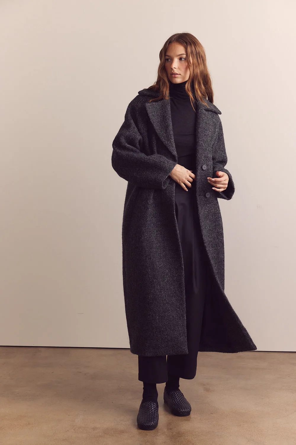 Wool blend maxi coat