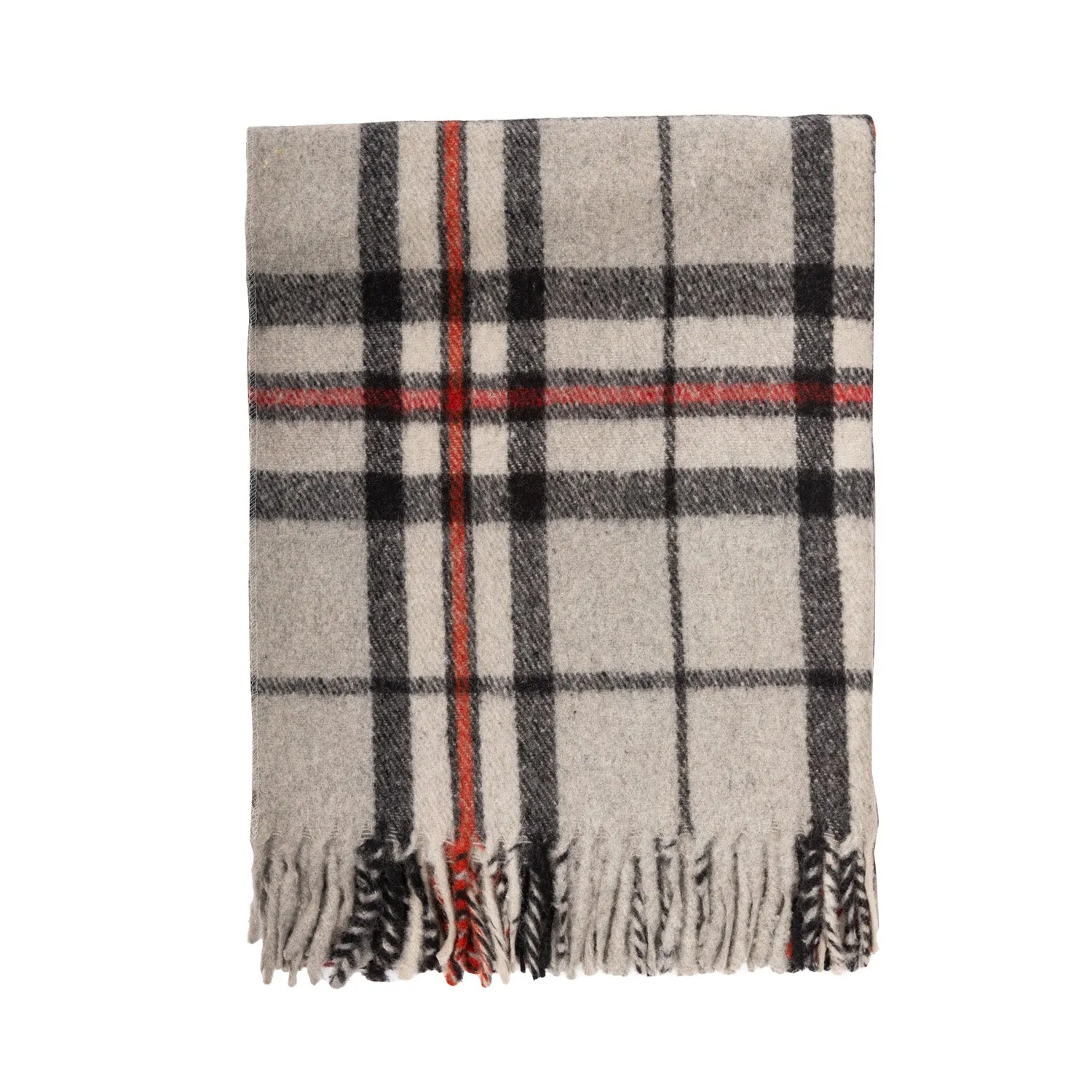 Wool Blend Tartan Knee Blanket Thomson Grey