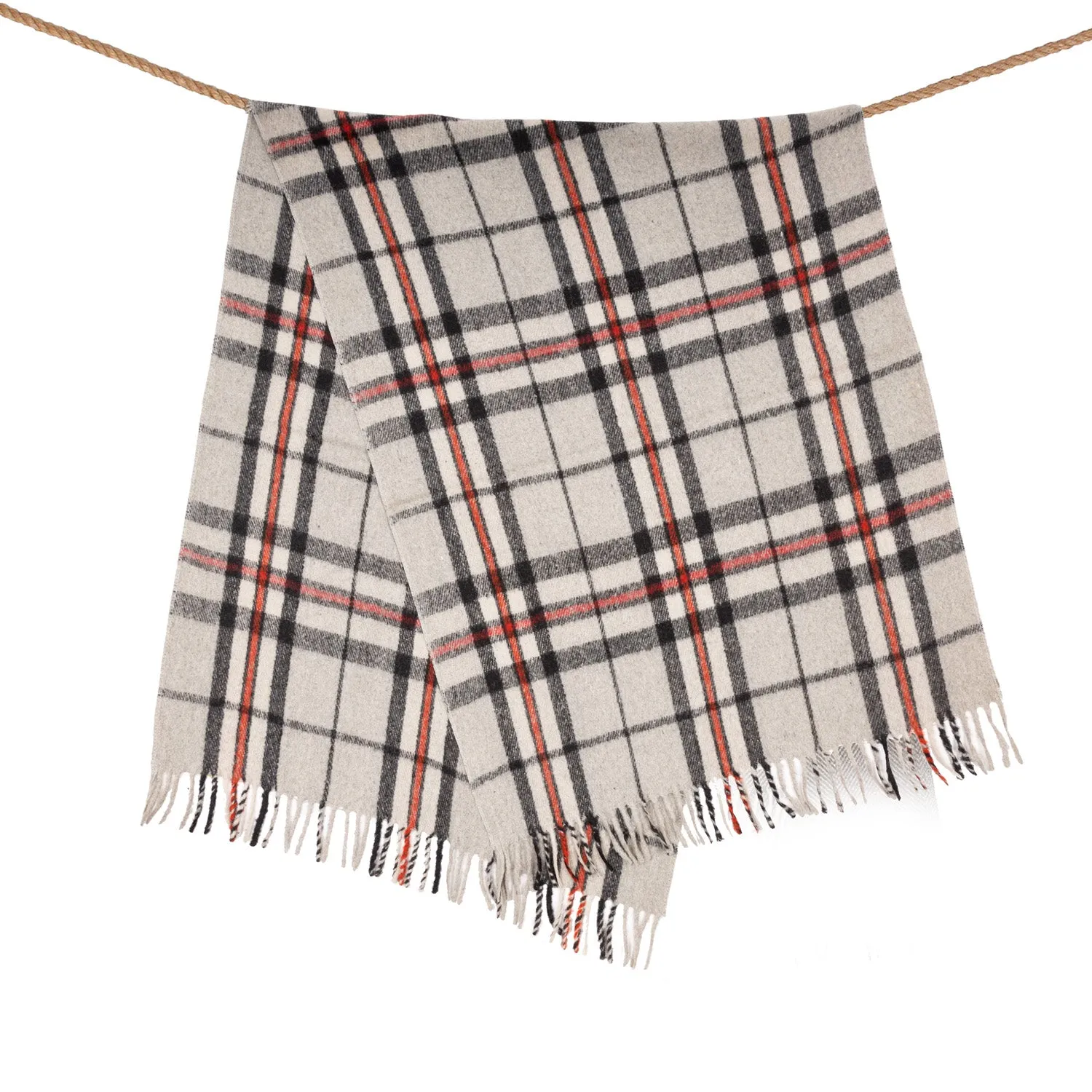 Wool Blend Tartan Knee Blanket Thomson Grey