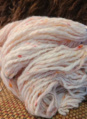 Yarn Handspun Knitters Knot- White/Pink  DK Weight KKSS89 2ply - 161yards & 8.9oz