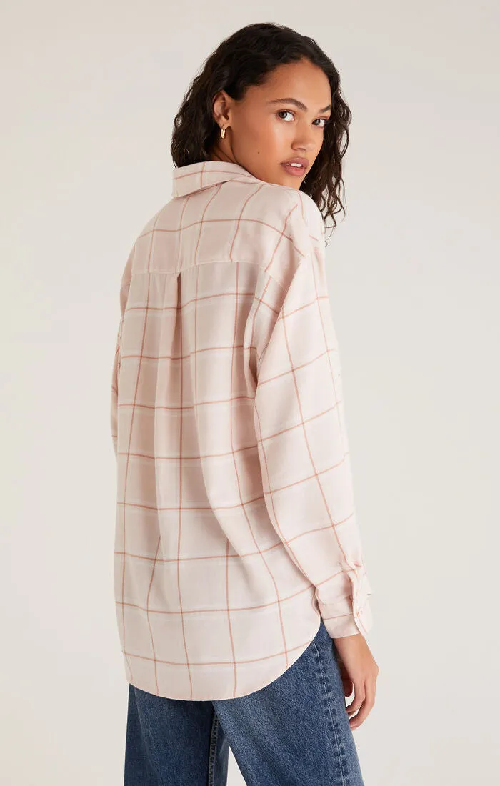 Z Supply Hawk Plaid Button Up Top